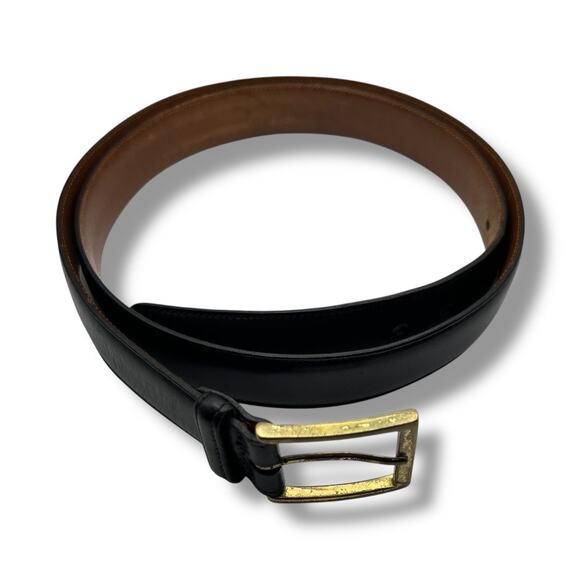 Men's Brooks Brothers Gold Buckle Leather Dress Belt Small - Picture 1 of 7